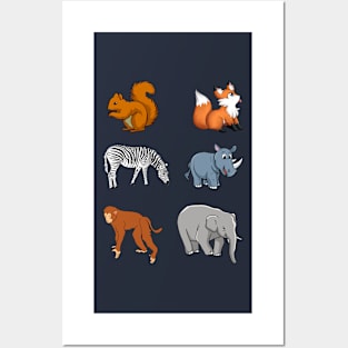 Animals collection set emoji  - Classic Vintage Summer Posters and Art